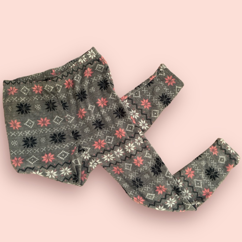 2 for $10! Pink white and grey gray seasonal holiday winter joggers sleep pants